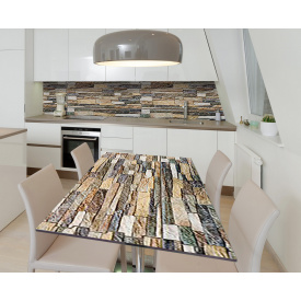 Наклейка 3Д виниловая на стол Zatarga «Цветной песчаник» 650х1200 мм для домов, квартир, столов, кофейн, кафе