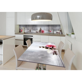 Наклейка 3Д виниловая на стол Zatarga «Мраморный балансир» 600х1200 мм для домов, квартир, столов, кофейн,