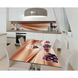 Наклейка 3Д виниловая на стол Zatarga «Зрелое вино» 600х1200 мм для домов, квартир, столов, кофейн, кафе
