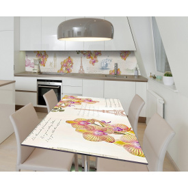 Наклейка 3Д виниловая на стол Zatarga «Окно в Европу» 600х1200 мм для домов, квартир, столов, кофейн, кафе