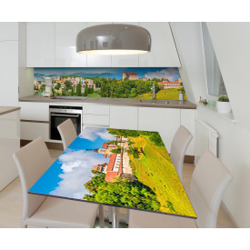 Наклейка 3Д вінілова на стіл Zatarga «Вдалині від очей» 650х1200 мм для будинків, квартир, столів, кав'ярень, кафе