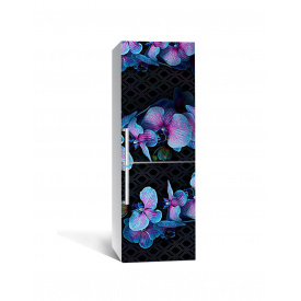 Наклейка на холодильник Zatarga «Ночь голубой орхидеи» 650х2000 мм виниловая 3Д наклейка декор на кухню