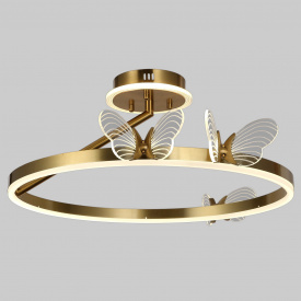 Світлодіодна кругла люстра стельова Lightled Butterfly 918-VP104 BRZ 60 см