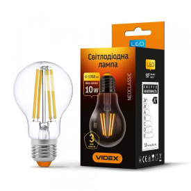 Лампа Filament Videx A60F 10 Вт E27 4100 K Прозора (25791)