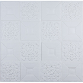 Самоклеющаяся 3D панель 3D Loft HP-HC01-3 Белая орнамент 700x700x3мм