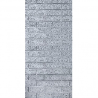 Самоклеющаяся 3D панель Sticker Wall SW-00001445 Под серебряный кирпич в рулоне 3080x700x3мм