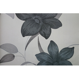 Обои на бумажной основе простые Шарм 112-02 Флора Декор цветы серые (0,53х10м.)