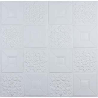 Самоклеющаяся 3D панель 3D Loft HP-HC01-3 Белая орнамент 700x700x3мм