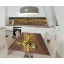 Наклейка 3Д виниловая на стол Zatarga «Золотая оливка» 600х1200 мм для домов, квартир, столов, кофейн, кафе Лубны