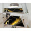 Наклейка 3Д виниловая на стол Zatarga «Золотое волшебство» 600х1200 мм для домов, квартир, столов, кофейн, Кобыжча