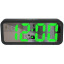 Часы настольные электронные RIAS DT-6508 зеркальные с будильником и термометром Green Light Black (3_00823) Дубно