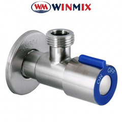 Кран угловой шаровый WINMIX (VAL-01) 1/2*1/2, синий (стиральная машина), Германия (нержавеющая сталь) Запорожье