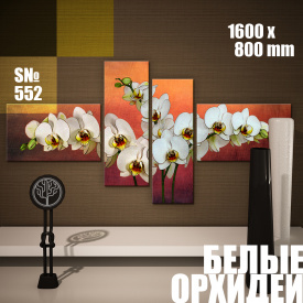 Модульная картина Декор Карпаты белые орхидеи 160х80см (s552)