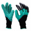 Садовые перчатки Garden Gloves с пластиковыми наконечниками Черно-зеленый (R0173) Бородянка
