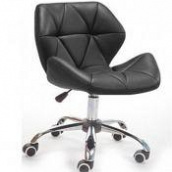 Кресло Стар-Нью для посетителей хром-колесики черное мягкое сидение в офис салон парикмахерскую