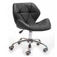 Кресло Стар-Нью для посетителей хром-колесики черное мягкое сидение в офис салон парикмахерскую Николаев