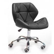 Кресло Стар-Нью для посетителей хром-колесики черное мягкое сидение в офис салон парикмахерскую