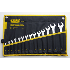 Набір ключів ріжково-накидних СИЛА в чохлі CrV 6-22 мм 11 шт (028442) Хмельницький