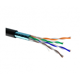 Витая пара кабель OK-net КППЭ-ВП (100) 4*2*0.51 FTP-cat.5e (FTP медь наружный) бухта 305м черный