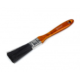 Пензель малярський Polax флейцева дерев'яна ручка штучний чорний ворс "Лакра" 1" (09-001)
