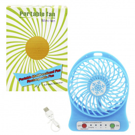 Вентилятор настольный Portable fan голубой MIC (28-2)
