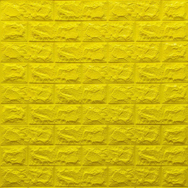 Декоративная 3D панель самоклейка под кирпич Желтый 700x770x7мм (010-7) SW-00000049
