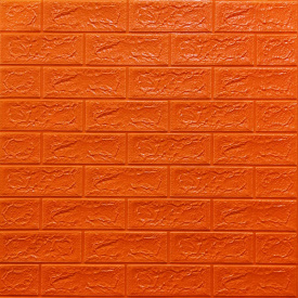 Декоративная 3D панель самоклейка под кирпич Оранжевый 700х770х5мм (007-5) SW-00000144