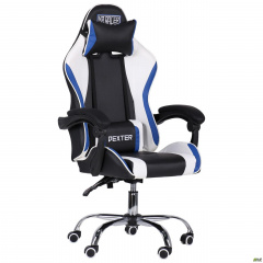 Компьютерное кресло VR Racer Dexter Frenzy черный-синий кожзам Хмельницький