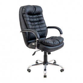 Офисное кресло Валенсия-UA Richman хром черный кожзам сидения