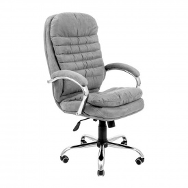 Офисное кресло Валенсия-UA Richman хром кожзам серый