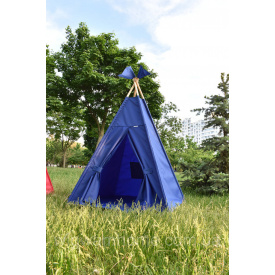 Уличная Детская Палатка Вигвам из водоотталкивающей ткани 110х110х180см синяя