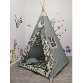 Детская палатка Вигвам для мальчика Камуфляж , Подвеска сверху в подарок