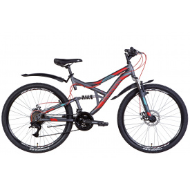 Велосипед 26" Discovery CANYON AM2 DD 2022 Размер 17.5" темно-серый с красным и голубым
