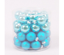 Кульки скляні Flora D 3 см 45 шт Блакитний (44550)