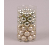 Кульки скляні Flora D-2,5 см. 48 шт.(44514)