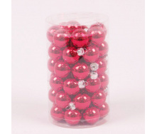 Кульки скляні Flora D 2,5 см 48 шт Червоний (44532)