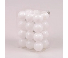 Набір пластикових білих новорічних кульок Flora 24 шт. D-5см. 44413 білі(MR08767)