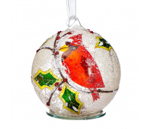Куля новорічна Elisey Куля з пташкою 10 см Разноцветный (096NB)