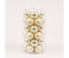 Кульки скляні Flora D 3,8 см 36 шт Золотистий (44556)
