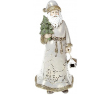 Статуэтка Santa с елкой 22 см, шампань Bona DP43009