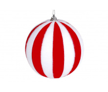 Елочный шар BonaDi 10 см Красный с белым (787-327)