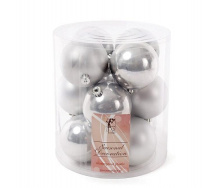 Набір пластикових новорічних кульок Flora 12 шт. D-8 см (12035)
