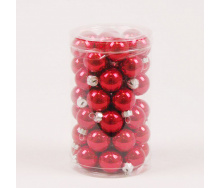 Кульки скляні Flora D 2,5 см 48 шт Червоний (44517)