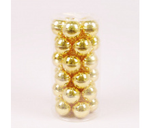Кульки скляні Flora D 5,7 см 30 шт Золотистий (44574)