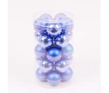 Набор стекляных новогодних шаров Flora 25 шт D-5.7 см Синий (44506)