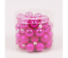 Кульки скляні Flora D-3 см 45 шт Рожевий (44500)