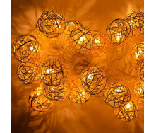 Гирлянда шарик проволока SEZ Золото LED 2 м Теплый белый (MR34989)