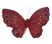 Декоративний метелик на кліпсі BonaDi Червоний 21 см Червоний (117-912)