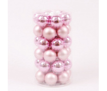 Кульки скляні Flora D 3,8 см 36 шт Рожевий (44565)