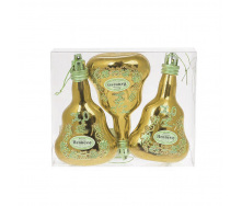 Набір ялинкових прикрас BonaDi Пляшки 3 шт 9 см Золотистий (195-K92)